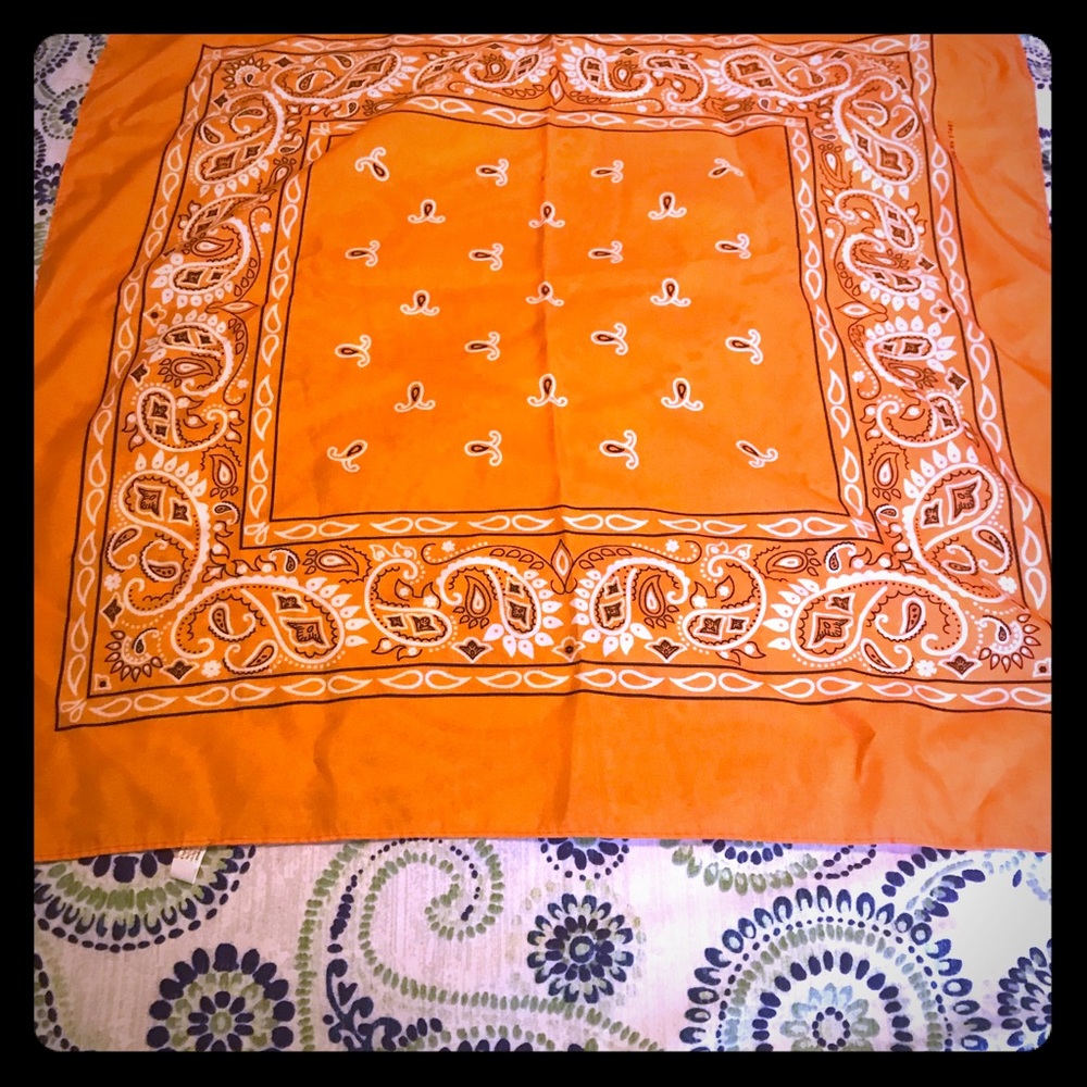 Orange and white Bandana